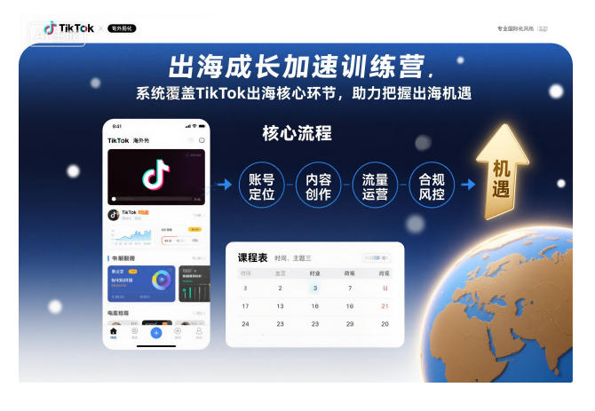 出海成长加速训练营，系统覆盖TikTok出海核心环节，助力把握出海机遇(更新)-惠声网赚