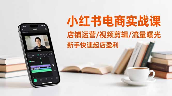 小红书电商实战课：店铺运营/视频剪辑/流量曝光，新手快速起店盈利-惠声网赚