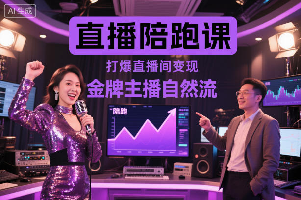 直播陪跑课，金牌主播自然流打爆直播间，复制高变现玩法-惠声网赚