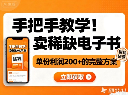 手把手教学！在小红书卖稀缺电子书，单份利润2张+的完整方案-惠声网赚