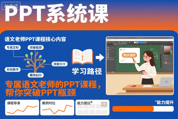 PPT系统课，专属语文老师的PPT课程，帮你突破PPT瓶颈-惠声网赚