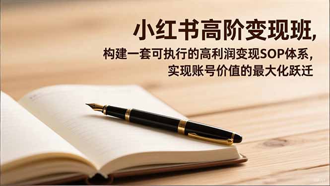 小红书高阶变现班，构建一套可执行的高利润变现SOP体系，实现账号价值的最大化跃迁-惠声网赚