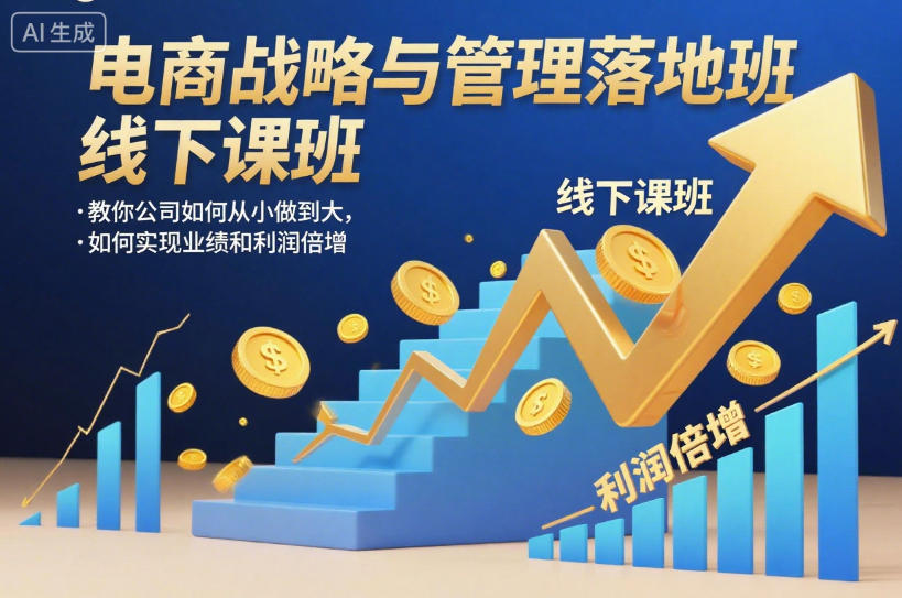 电商战略与管理落地班线下课，教你公司如何从小做到大，如何实现业绩和利润倍增【录音】-惠声网赚