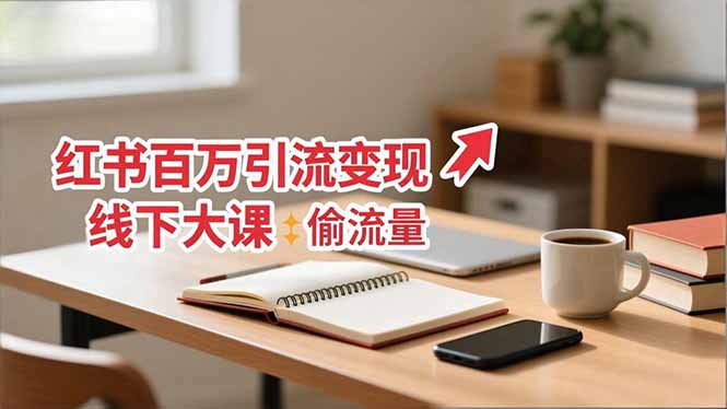 小红书百万引流变现-11月线下大课：分享从0到百万引流路径，手把手教偷流量、拿结果-惠声网赚