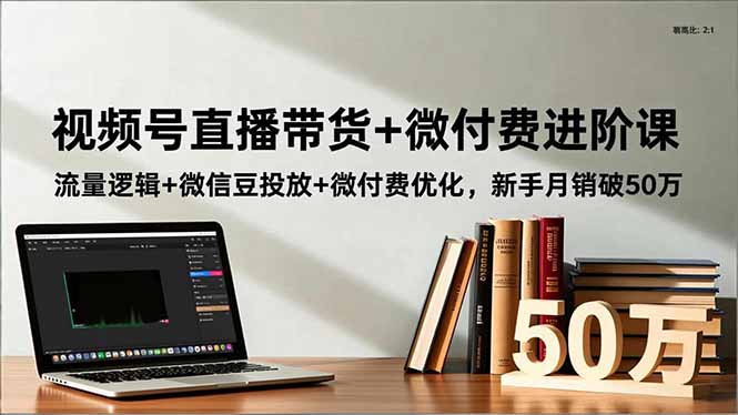 视频号直播带货+微付费进阶课：流量逻辑+微信豆投放+微付费优化，新手月销破50万-惠声网赚