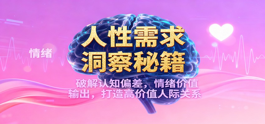 人性需求洞察秘籍，破解认知偏差，情绪价值输出，打造高价值人际关系-惠声网赚