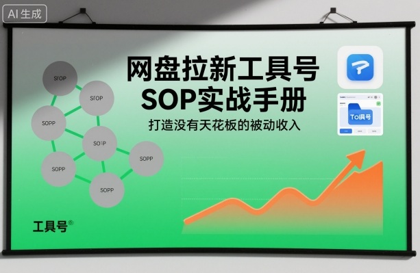 网盘拉新工具号SOP实战手册，打造没有天花板的被动收入-惠声网赚