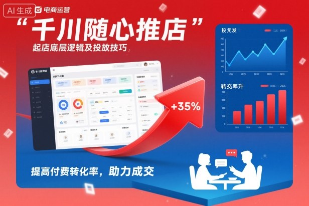 千川随心推起店底层逻辑及投放技巧，提高付费转化率，助力成交-惠声网赚