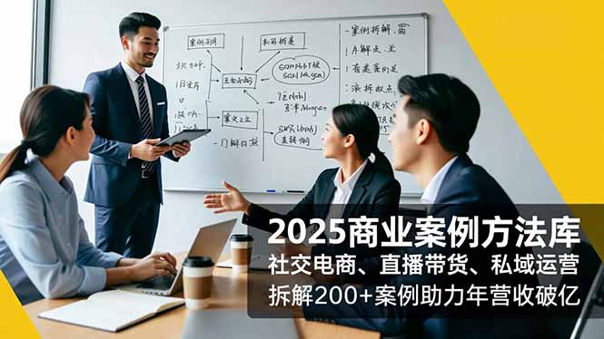 2025商业案例方法库，社交电商、直播带货、私域运营，拆解200+案例助力年营收破亿-惠声网赚