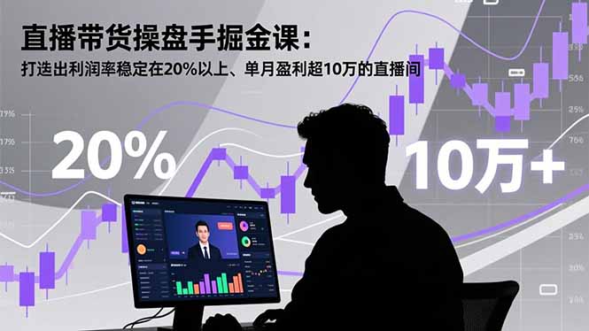 直播带货操盘手掘金课：打造出利润率稳定在20%以上、单月盈利超10万的直播间-惠声网赚