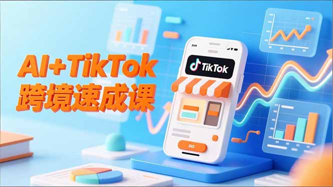 AI+TikTok跨境速成课，智能翻译、店铺定位、流程拆解，7天高效上线运营-惠声网赚