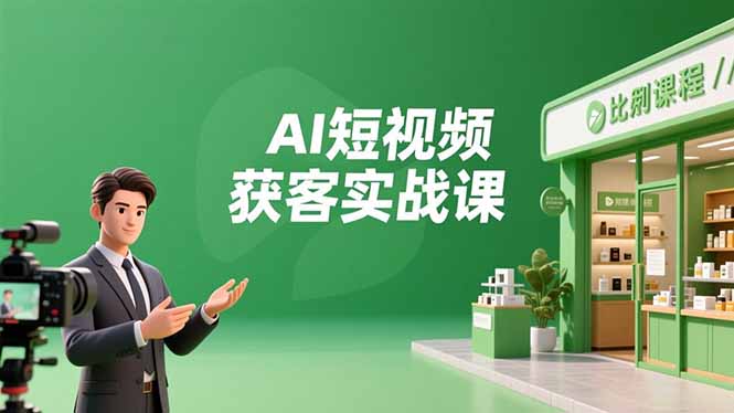 AI短视频获客实战课，数字人创作、实体行业应用、精准引流，30天获取客源月入6万+-惠声网赚