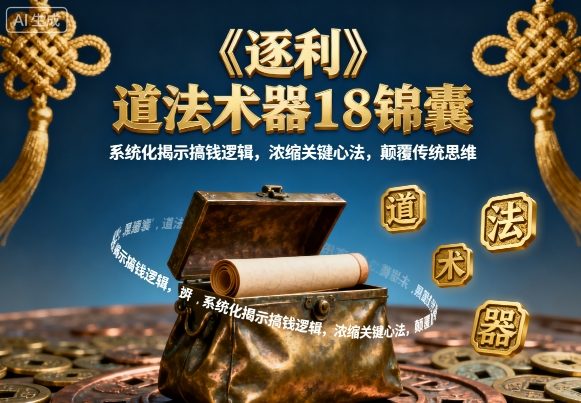 《逐利》道法术器18锦囊，系统化揭示搞钱逻辑，浓缩关键心法，颠覆传统思维(更新)-惠声网赚