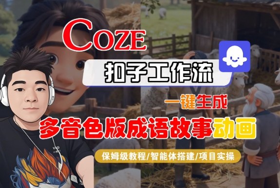 Coze扣子智能体工作流一键生成“多音色版成语故事“动画，全流程保姆级教学-惠声网赚