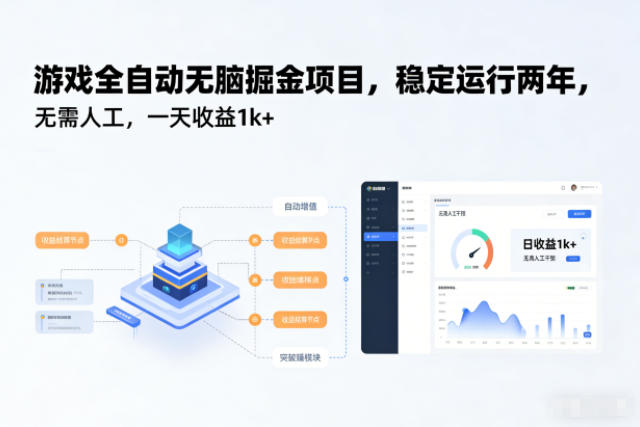 游戏全自动无脑掘金项目，稳定运行两年，无需人工，一天收益1k+【揭秘】-惠声网赚