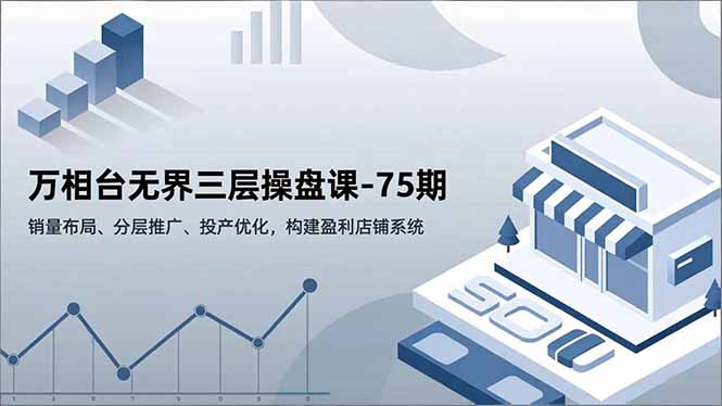 万相台无界三层操盘课-75期，销量布局、分层推广、投产优化，构建盈利店铺系统-惠声网赚