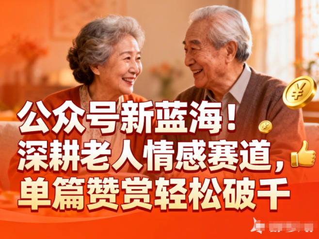公众号新蓝海！深耕老人情感赛道，单篇赞赏轻松破1k-惠声网赚