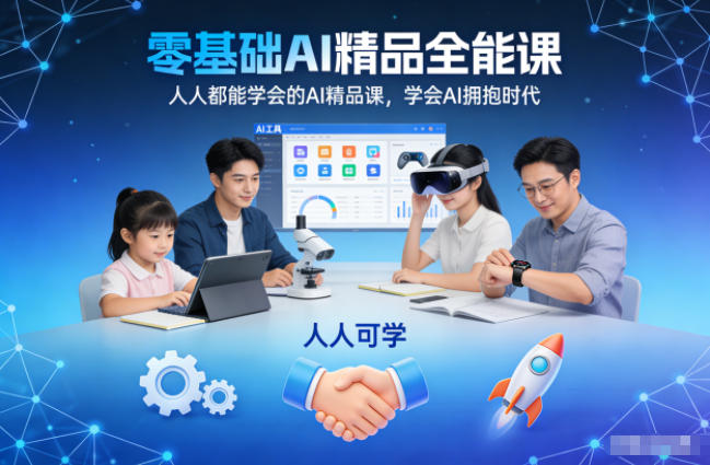 零基础AI精品全能课，人人都能学会的AI精品课，学会AI拥抱时代-惠声网赚