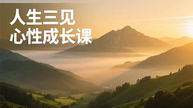 人生三见心性成长课，见天地众生自己，搞透人性安顿身心，活出清晰自我，内在富足无价-惠声网赚