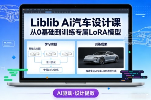 Liblib Ai汽车设计课，从0基础文生图，到教你训练专属设计和风格LoRA模型-惠声网赚