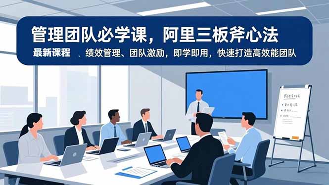 管理团队必学课，阿里三板斧心法、绩效管理、团队激励，即学即用，快速打造高效能团队-惠声网赚