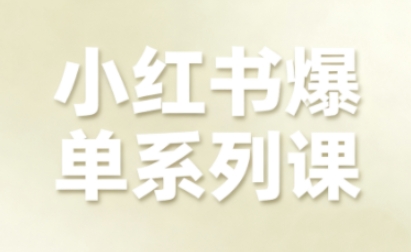 小红书爆单系列课，聚焦小红书电商全链路增长(更新)-惠声网赚