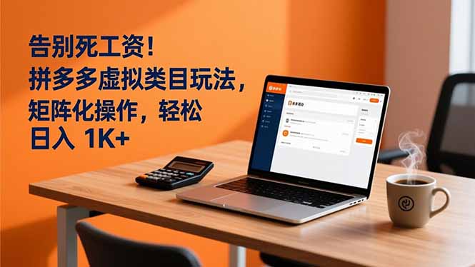 告别死工资！拼多多虚拟类目玩法，矩阵化操作，轻松日入 1K+-惠声网赚