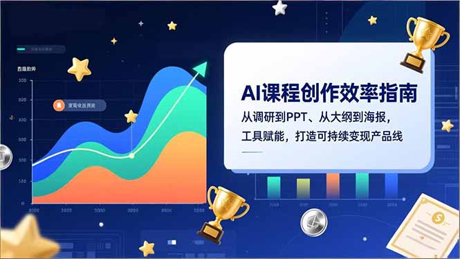 AI课程创作效率指南，从调研到PPT、从大纲到海报，工具赋能，打造可持续变现产品线-惠声网赚