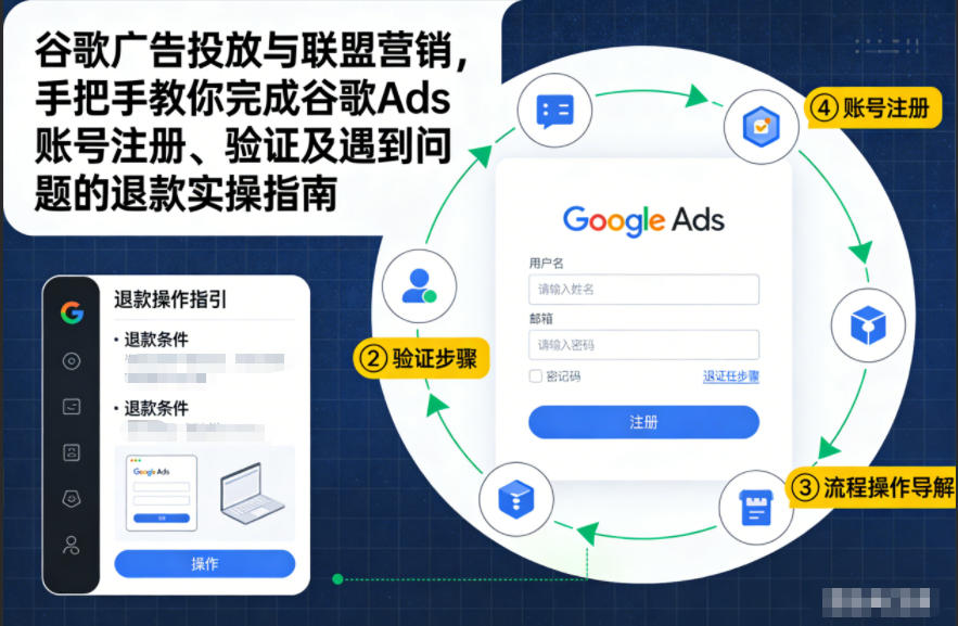 谷歌广告投放与联盟营销，手把手教你完成谷歌Ads账号注册、验证及遇到问题的退款实操指南-惠声网赚