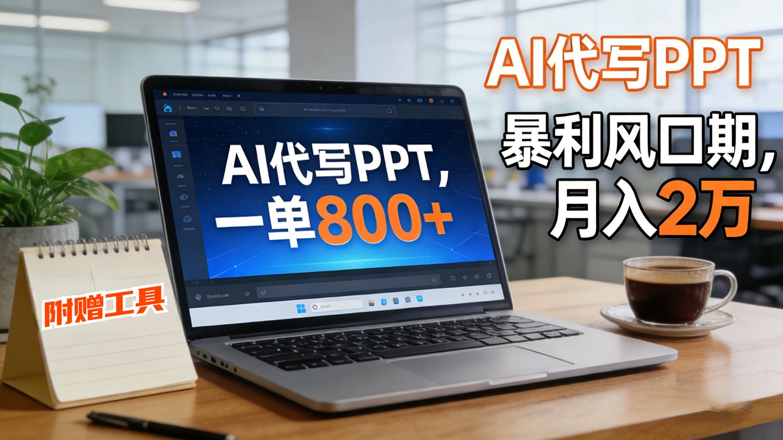 AI 代写做 PPT！一单狂赚 800+，风口期月入 2 万(工具 + 提示词直接送)-惠声网赚