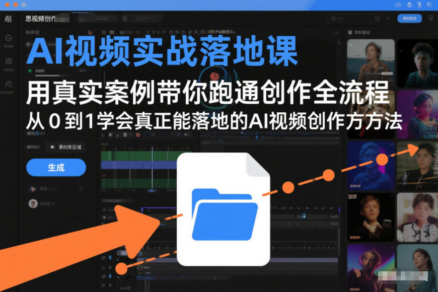 AI视频实战落地课，用真实案例带你跑通创作全流程，从0到1学会真正能落地的AI视频创作方法-惠声资源站
