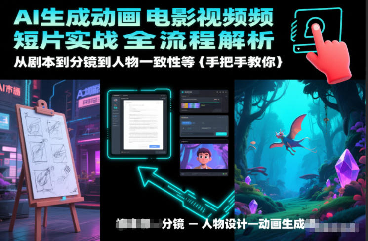 AI生成动画电影视频短片实战全流程解析，从剧本到分镜到人物一致性等手把手教你-惠声资源站