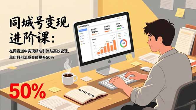 同城号变现进阶课：在同城赛道中实现精准引流与高效变现，单店月引流成交额提升50%-惠声资源站