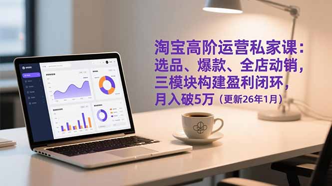 淘宝高阶运营私家课：选品、爆款、全店动销，三模块构建盈利闭环，月入破5万(更新26年1月-惠声资源站