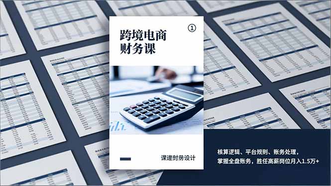 跨境电商财务课，核算逻辑、平台规则、账务处理，掌握全盘账务，胜任高薪岗位月入1.5万+-惠声资源站