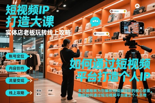 短视频ip打造大课，实体店老板玩转线上攻略-惠声资源站