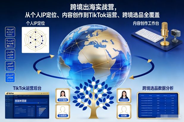 跨境出海实战营，从个人IP定位、内容创作到TikTok运营、跨境选品全覆盖-惠声资源站