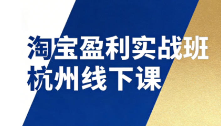 淘宝盈利实战班杭州线下课12月26-28日(音频+字幕)，帮你掌握SOP流程+12门核心技术-惠声资源站