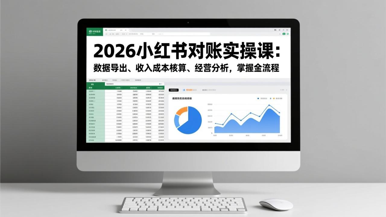 2026小红书对账实操课：数据导出、收入成本核算、经营分析，掌握全流程-惠声资源站