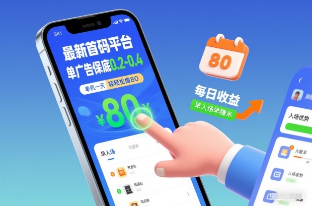 最新首码平台，单广告保底0.2-0.4，单机一天轻松撸80，早入场早賺米【揭秘】-惠声资源站