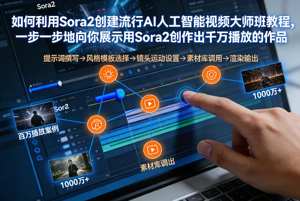 如何利用Sora2创建流行AI人工智能视频大师班，一步一步地向你展示用Sora2创作出千万播放的作品-惠声资源站
