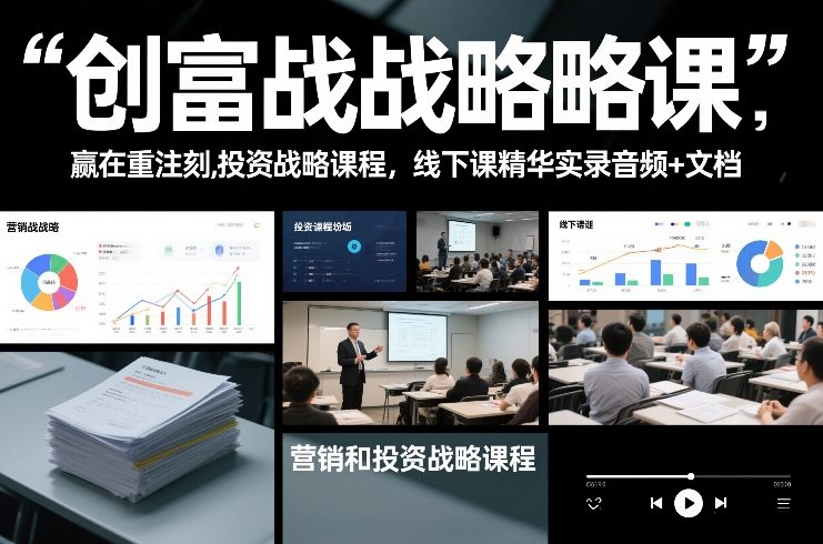 创富战略课，赢在重注时刻，营销和投资战略课程，线下课精华实录音频+文档-惠声资源站