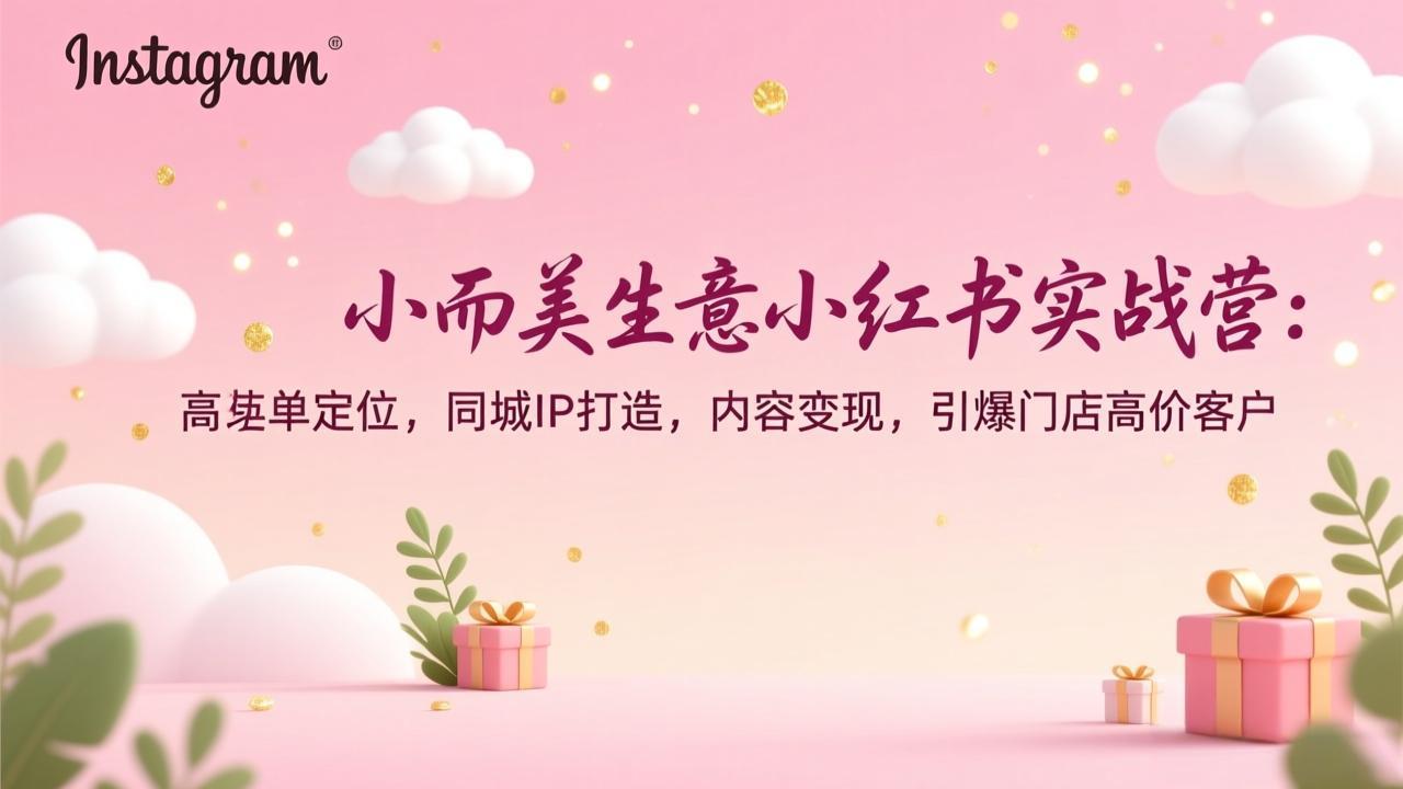 小而美生意小红书实战营：高客单定位，同城IP打造，内容变现，引爆门店高价客户-惠声资源站