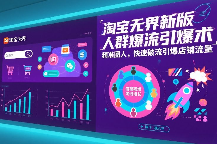 淘宝无界新版人群爆流引爆术，精准圈人，快速破流引爆店铺流量-惠声资源站