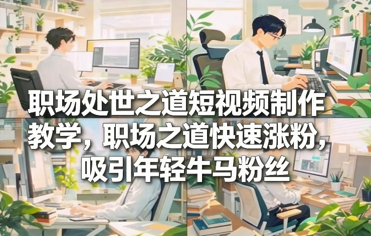 职场处世之道短视频制作教学，职场之道快速涨粉，吸引年轻牛马粉丝-惠声资源站