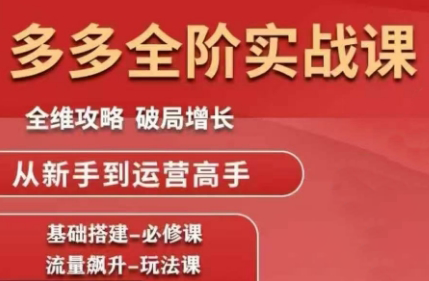 大炮·拼多多全阶实战课程(更新2026)-惠声资源站
