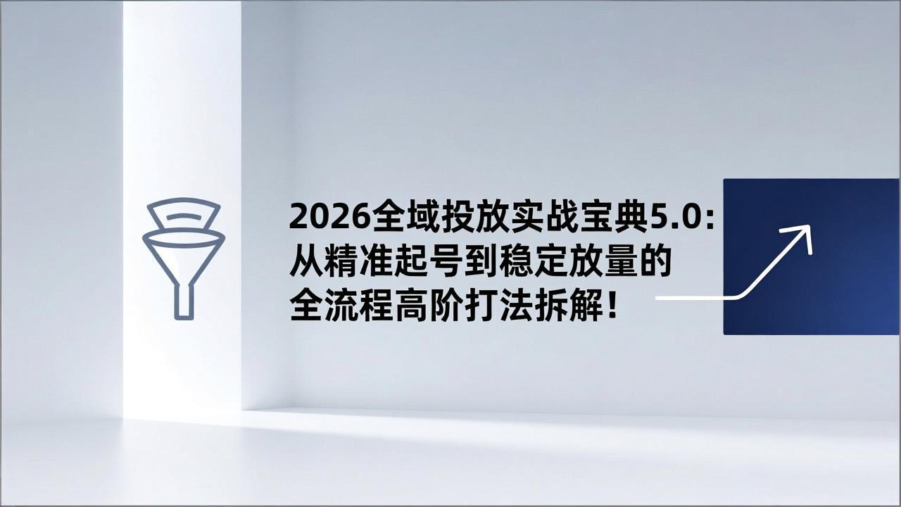 2026全域投放实战宝典5.0：从精准起号到稳定放量的全流程高阶打法拆解！-惠声资源站