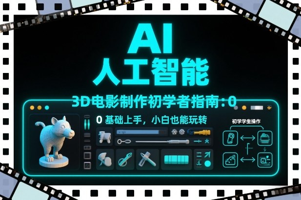 AI人工智能3D电影制作初学者指南：0基础上手，小白也能玩转-惠声资源站