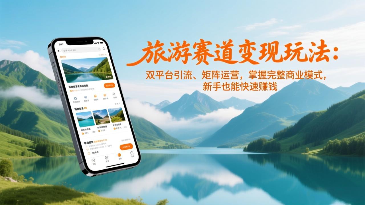 旅游赛道变现玩法：双平台引流、矩阵运营，掌握完整商业模式，新手也能快速赚钱-惠声资源站