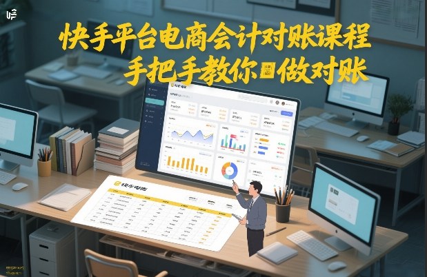 快手平台电商会计对账课程，手把手教你做对账-惠声资源站